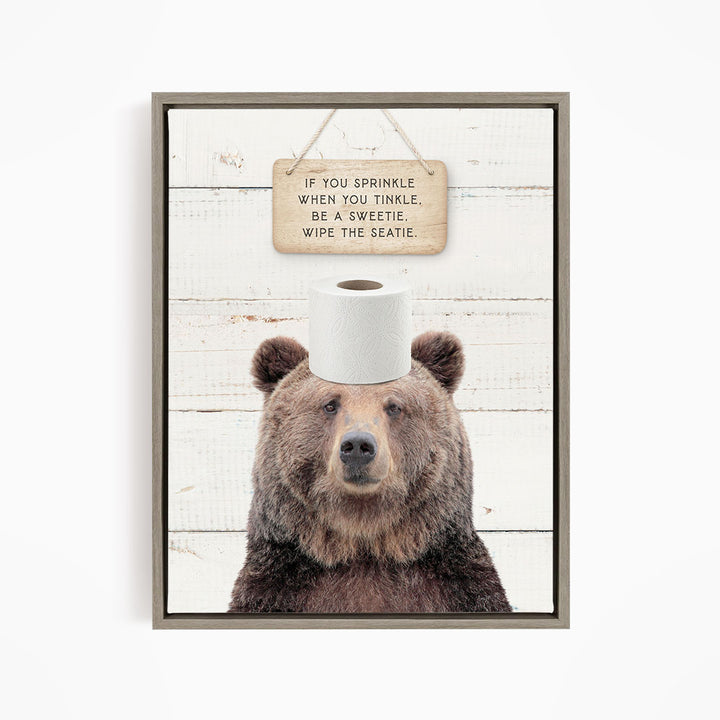 Bear "If you sprinkle when you tinkle..." - Bathroom Shiplap
