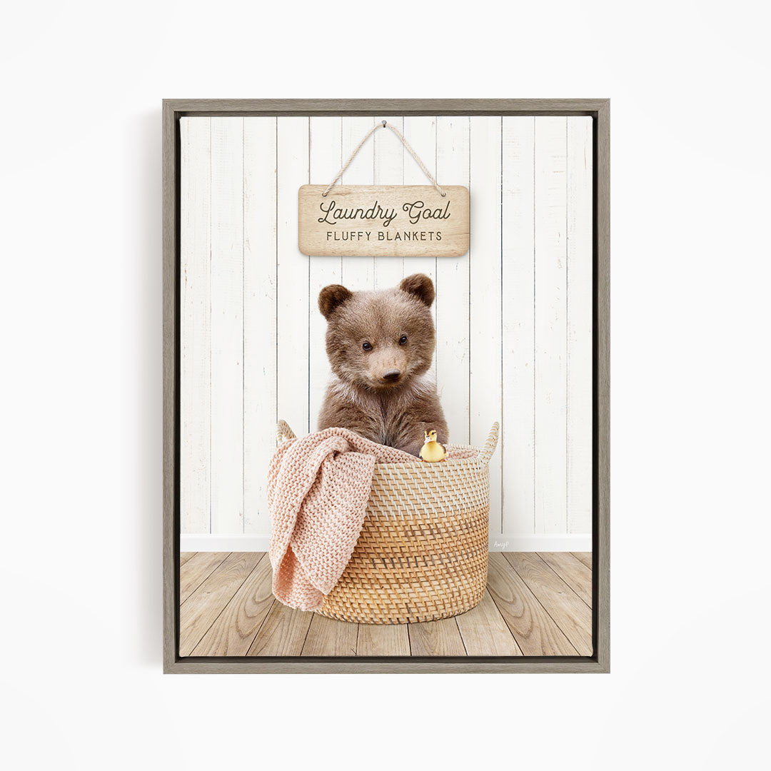 Bear Cub Laundry Goal Fluffy Blankets - Farmhouse Floor
