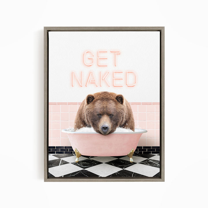 Big Bear in Pink Get Naked Bath