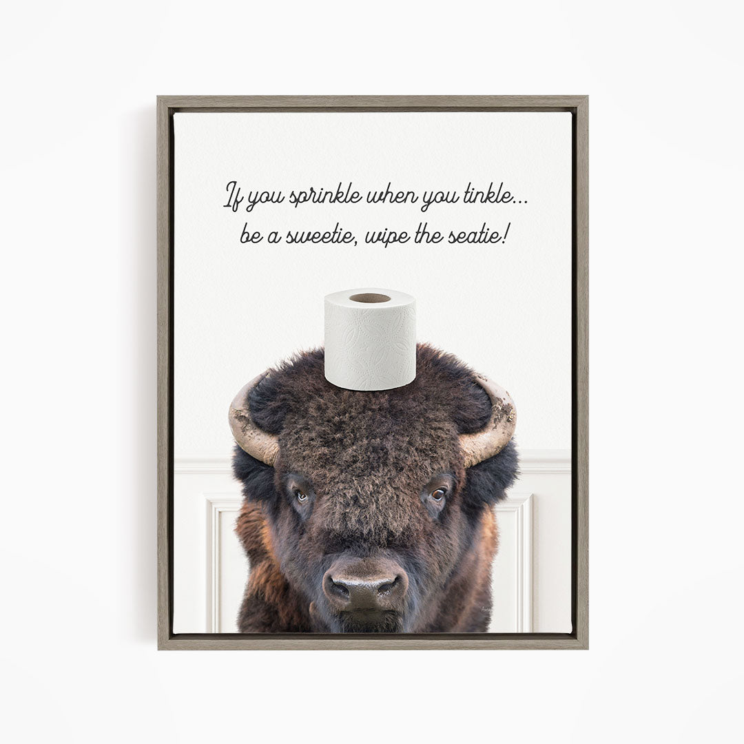 Bison "If you sprinkle when you tinkle..." - Bathroom Simple White