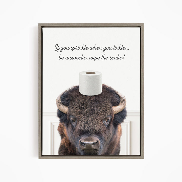 Bison "If you sprinkle when you tinkle..." - Bathroom Simple White