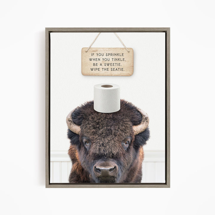 Bison "If you sprinkle when you tinkle..." - Bathroom Cottage White