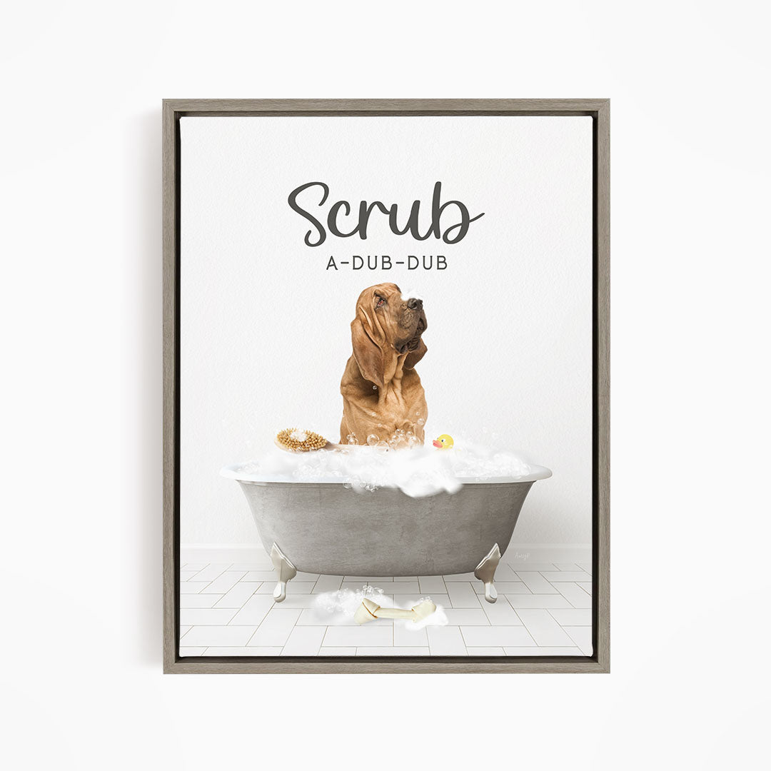 Bloodhound Scrub A-Dub-Dub in Simple Gray Bath