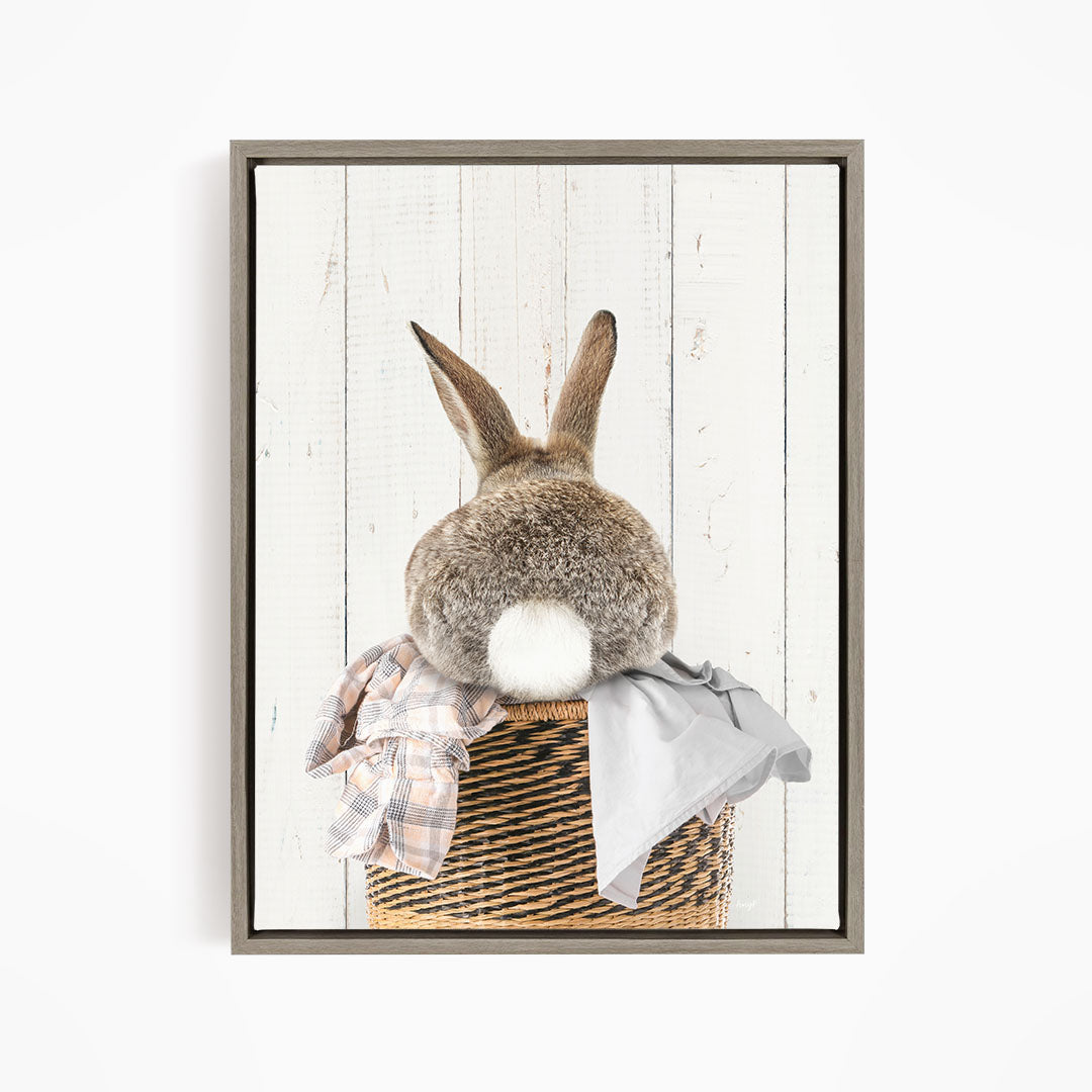 Bunnytail in Laundry Basket - Farmhouse Wall
