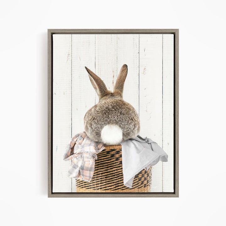 Bunnytail in Laundry Basket - Farmhouse Wall
