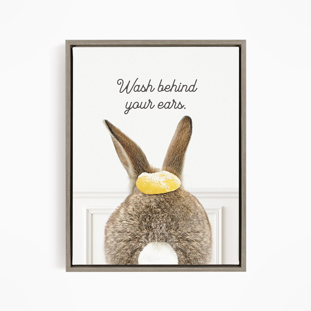 Bunny "Wash behind yer ears" - Bathroom Simple White