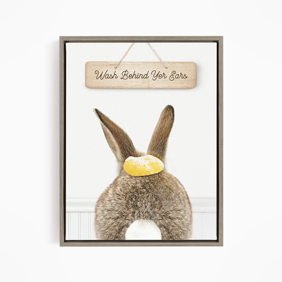 Bunny "Wash behind yer ears" - Bathroom Cottage White
