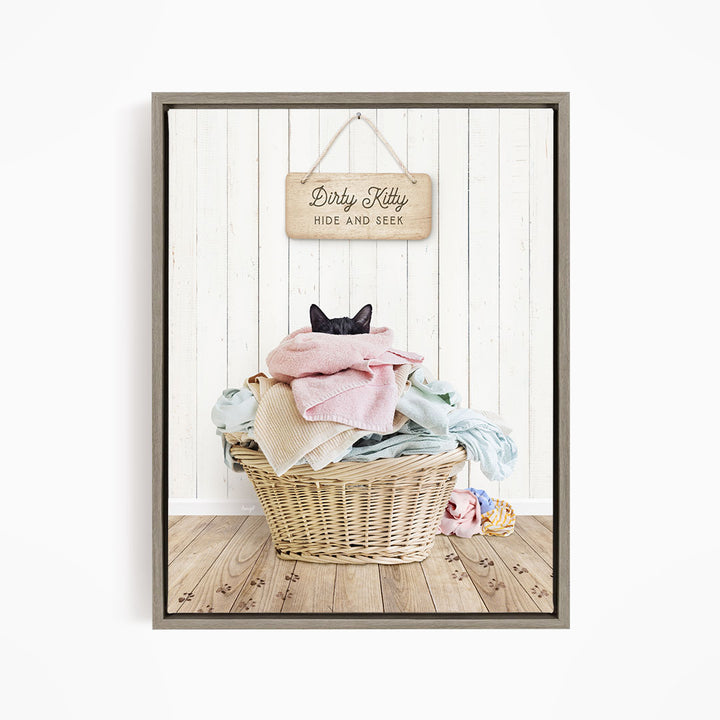Dirty Kitty Laundry Hide and Seek - Farmhouse Floor