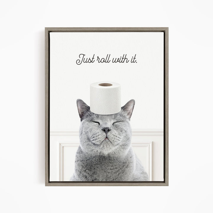Cat "Just roll with it" - Bathroom Simple White