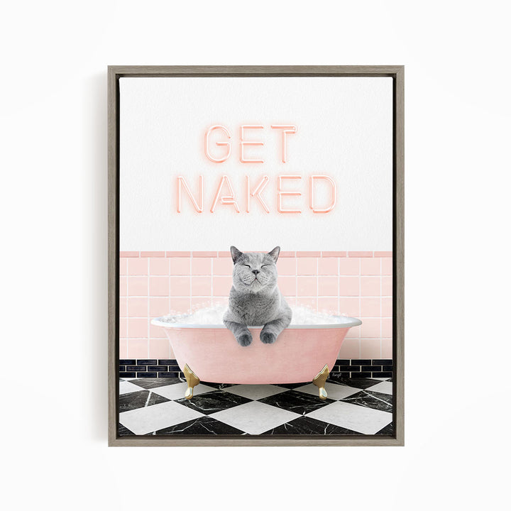 Cat in Pink Get Naked Bath