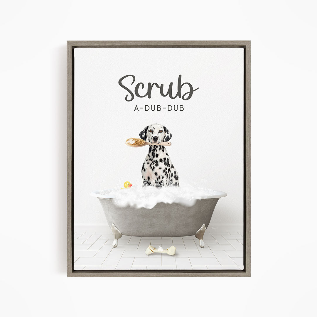 Dalmation Scrub A-Dub-Dub in Simple Gray Bath
