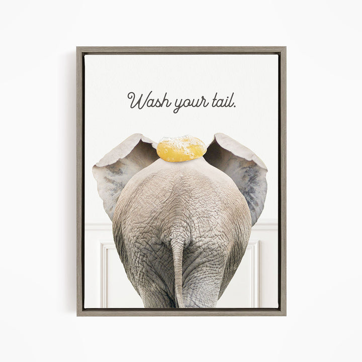 Elephant "Wash yer tail" - Bathroom Simple White