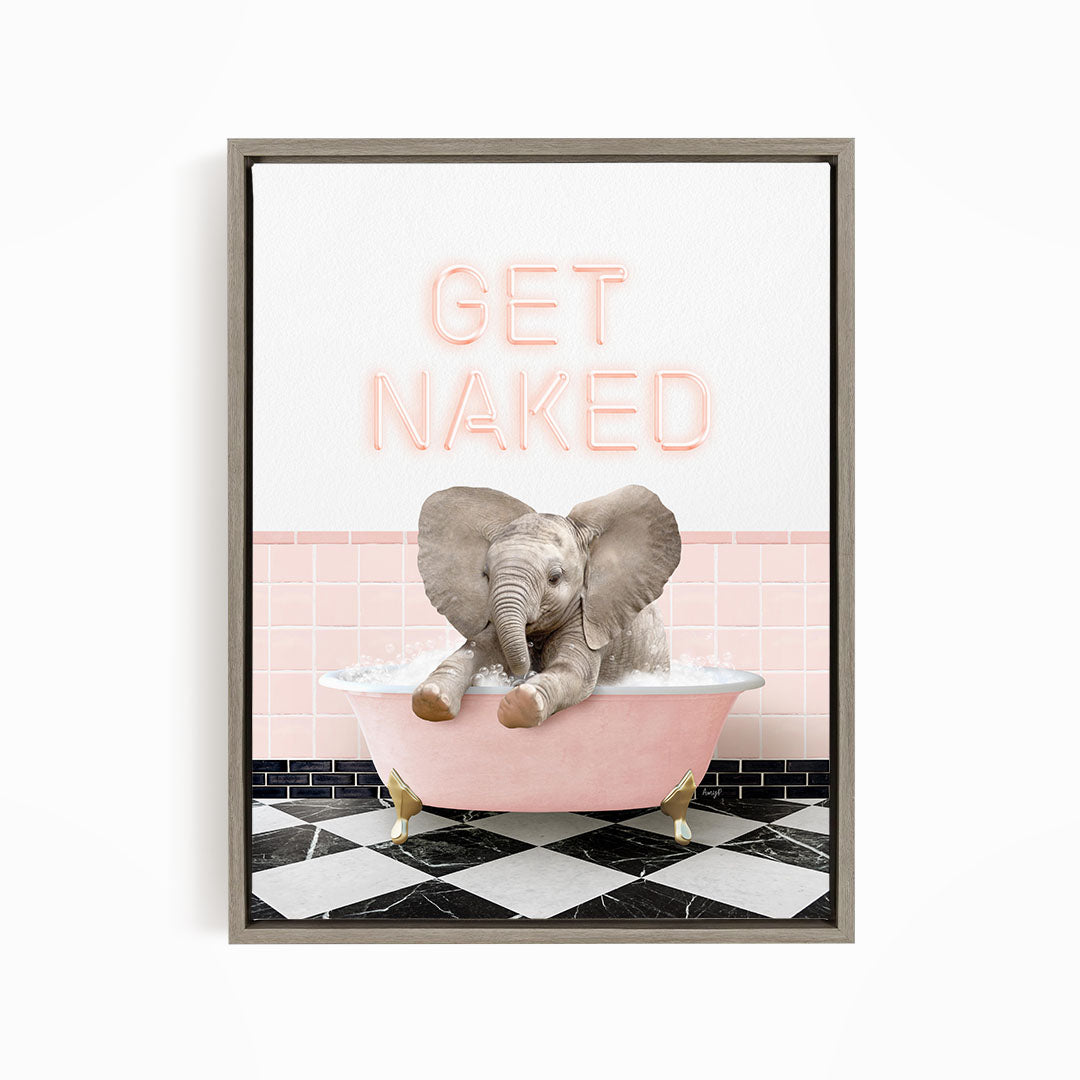 Baby Elephant No6 in Pink Get Naked Bath