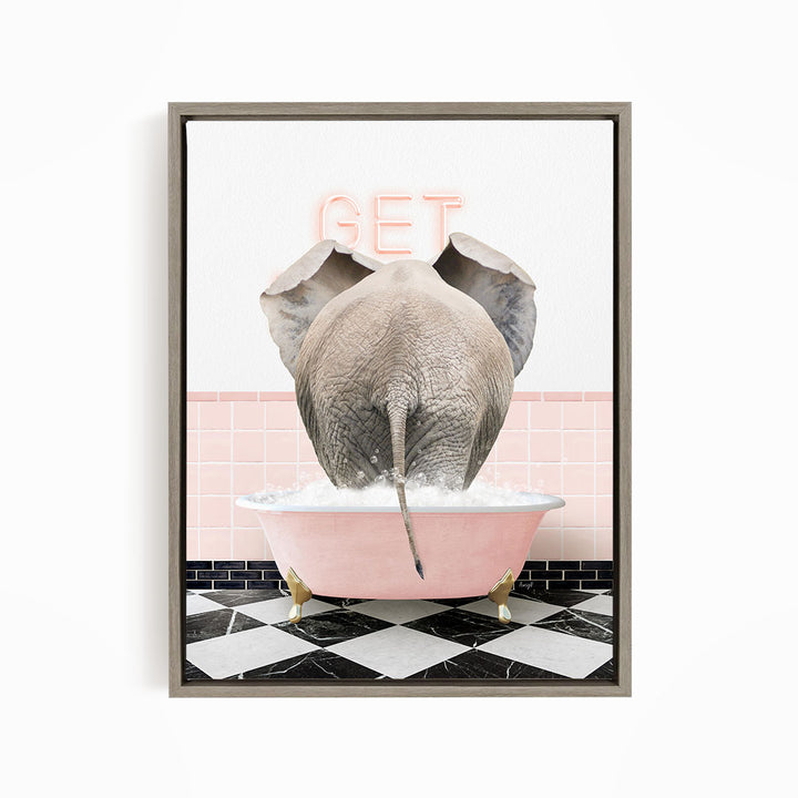 Elephant Back in Pink Get Naked Bath