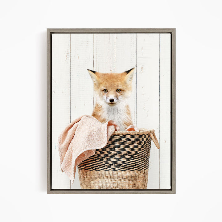 Fox in Laundry Basket - Farmhouse Wall