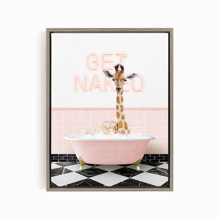Giraffe in Pink Get Naked Bath
