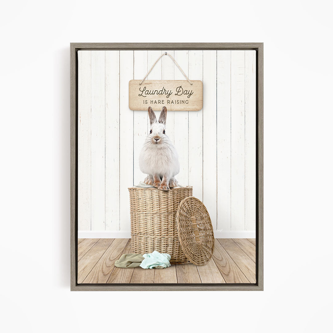 Snowshoe Hare Laundry Day is Hare Raising - Farmhouse Floor