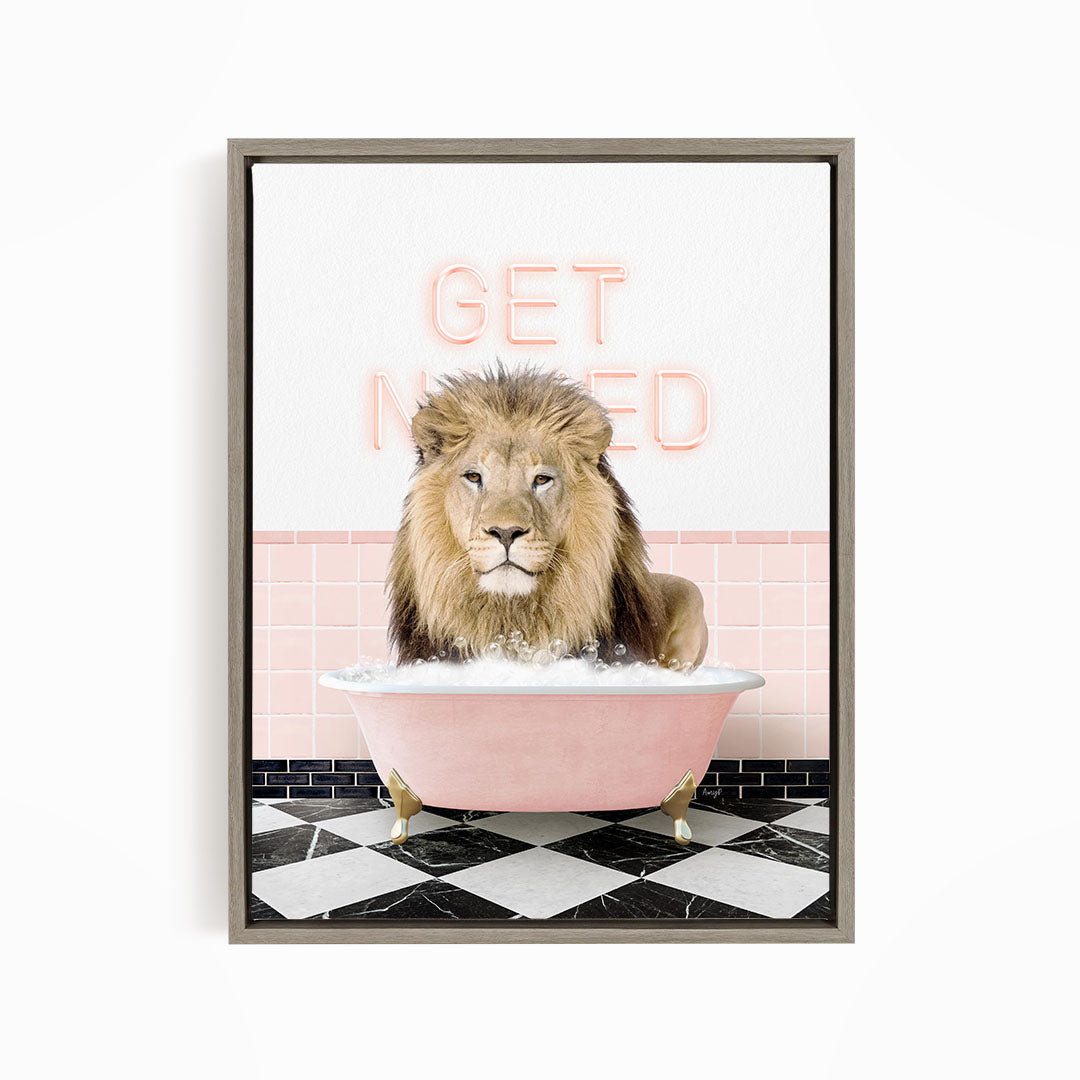 Lion in Pink Get Naked Bath