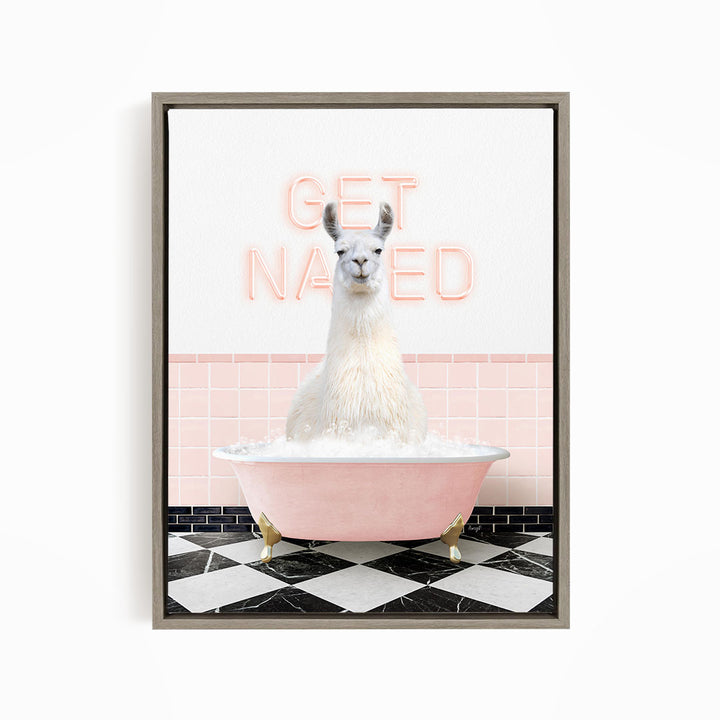 Llama in Pink Get Naked Bath