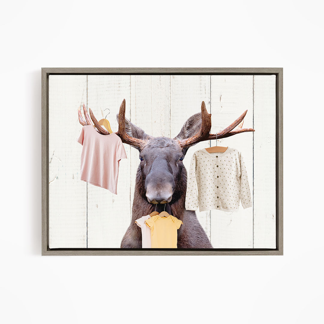 Moose with Clothes Hangers - Farmhouse Wall