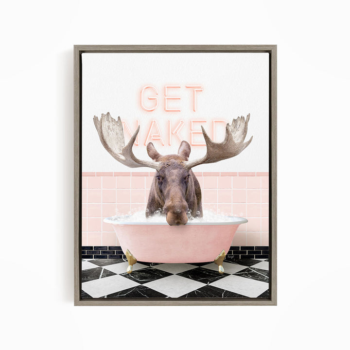 Moose in Pink Get Naked Bath
