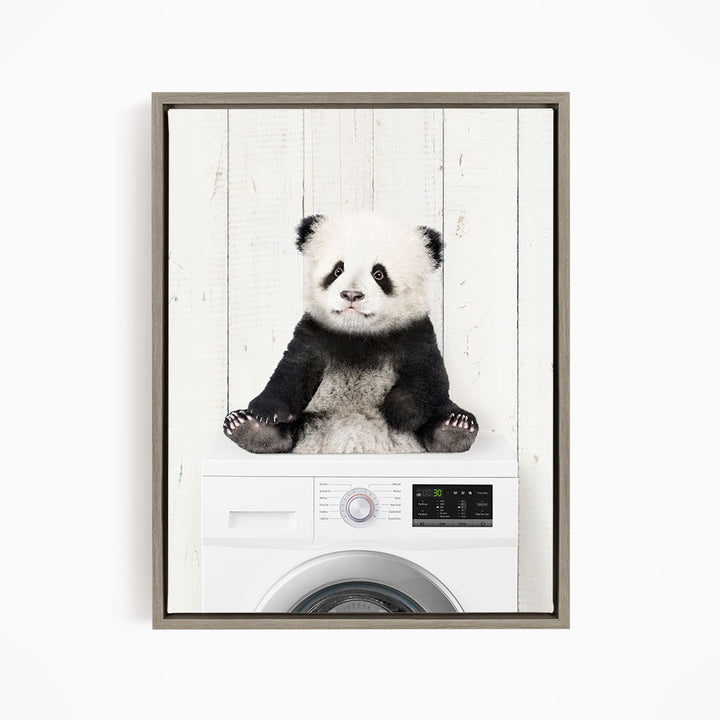 Baby Panda on Washing Machine - Farmhouse Wall