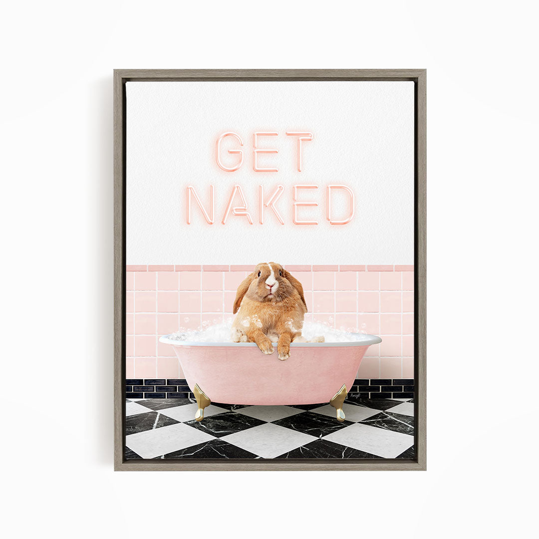 Pudgy Bunny in Pink Get Naked Bath