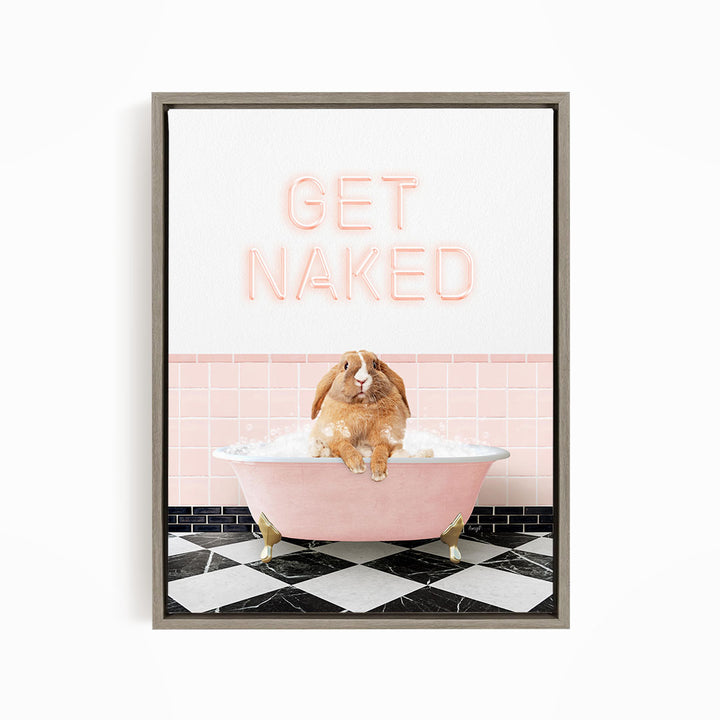Pudgy Bunny in Pink Get Naked Bath
