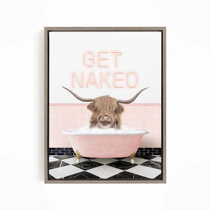 Highland Cow "Randall" in Pink Get Naked Bath