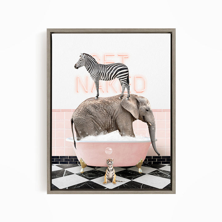 Safari Animals in Pink Get Naked Bath