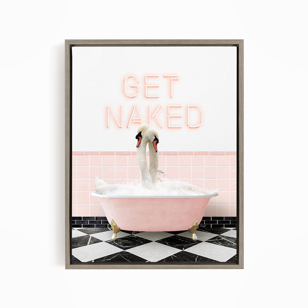 Swans in Pink Get Naked Bath