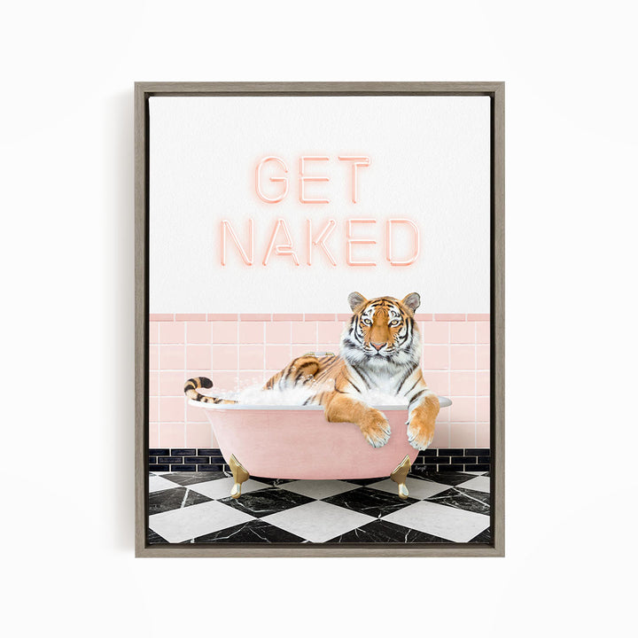 Tiger in Pink Get Naked Bath