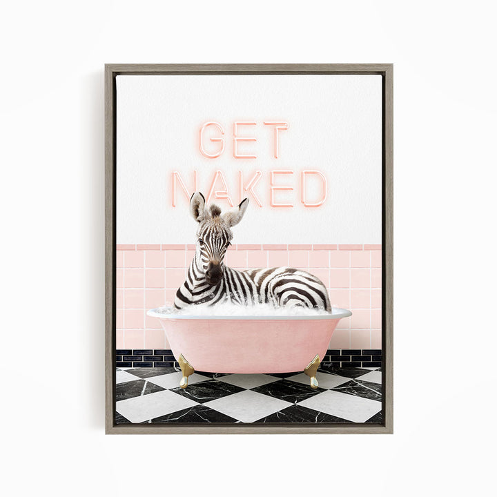 Baby Zebra in Pink Get Naked Bath