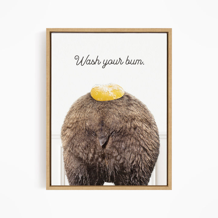 Bear "Wash yer bum" - Bathroom Simple White