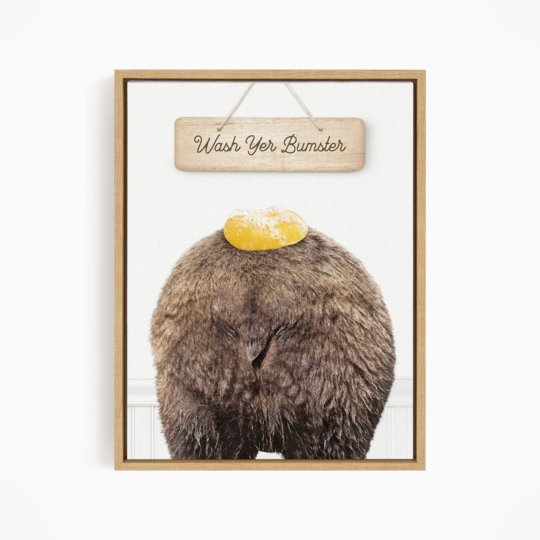 Bear "Wash yer bum" - Bathroom Cottage White