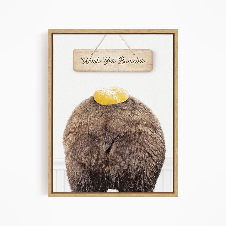 Bear "Wash yer bum" - Bathroom Cottage White