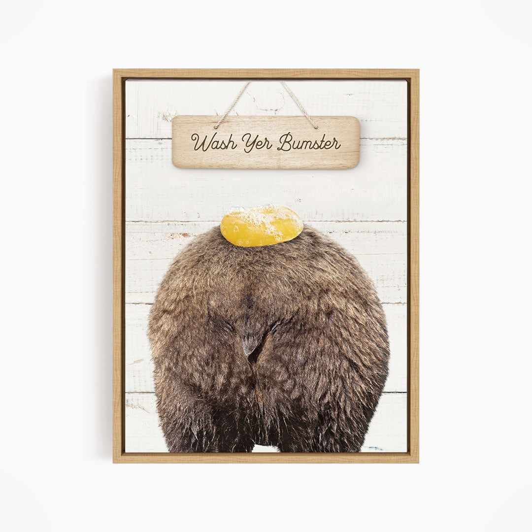 Bear "Wash yer bum" - Bathroom Shiplap