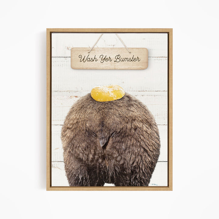 Bear "Wash yer bum" - Bathroom Shiplap