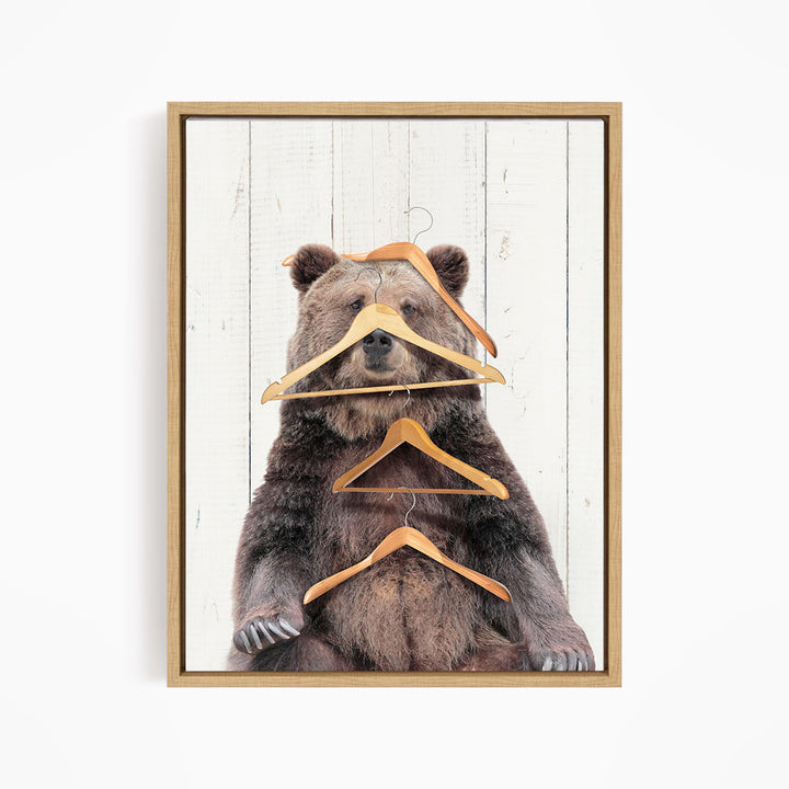 Bear with Clothes Hangers - Farmhouse Wall