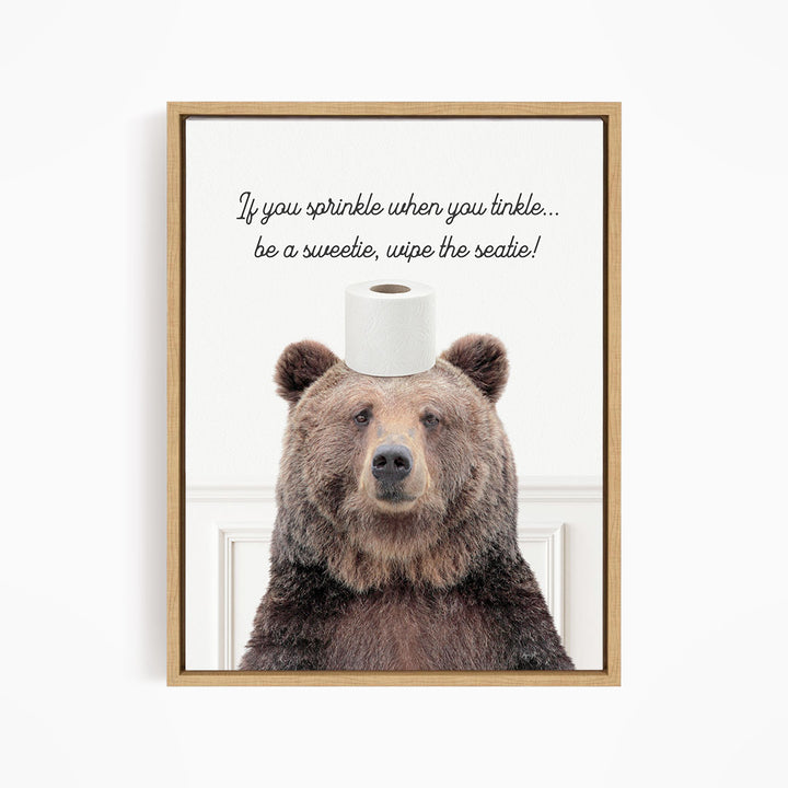 Bear "If you sprinkle when you tinkle..." - Bathroom Simple White