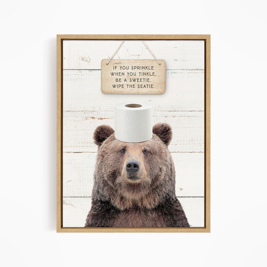 Bear "If you sprinkle when you tinkle..." - Bathroom Shiplap