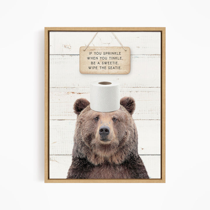 Bear "If you sprinkle when you tinkle..." - Bathroom Shiplap