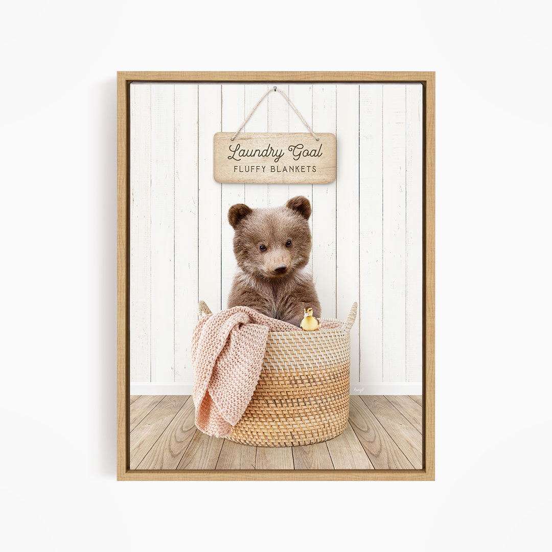Bear Cub Laundry Goal Fluffy Blankets - Farmhouse Floor