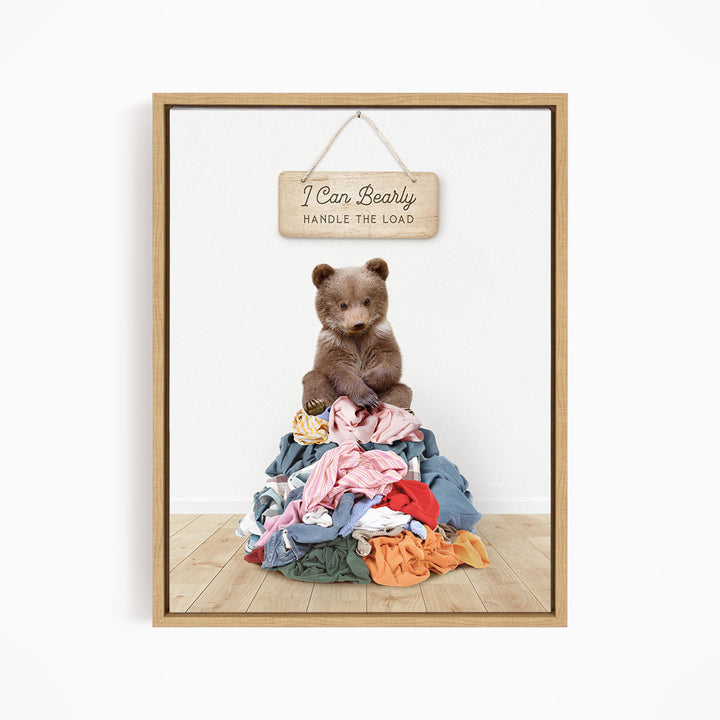 Bear Cub Sitting On Clothes Pile - Scandi Floor