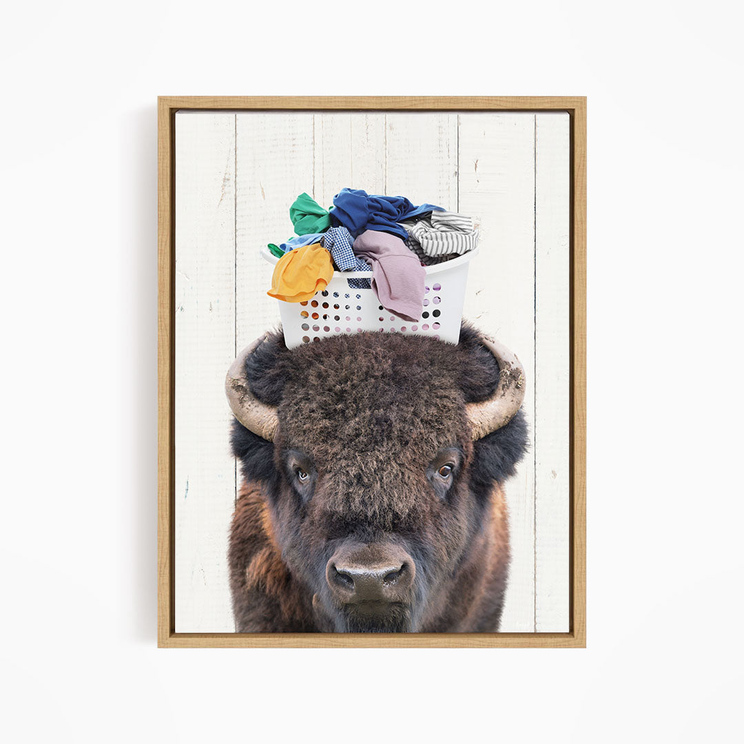 Bison with Laundry Basket - Farmhouse Wall