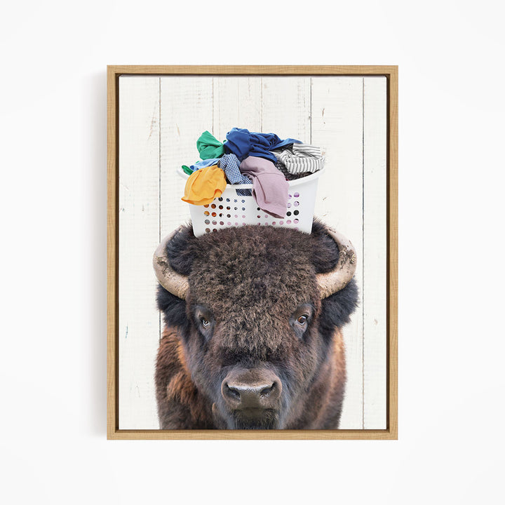 Bison with Laundry Basket - Farmhouse Wall