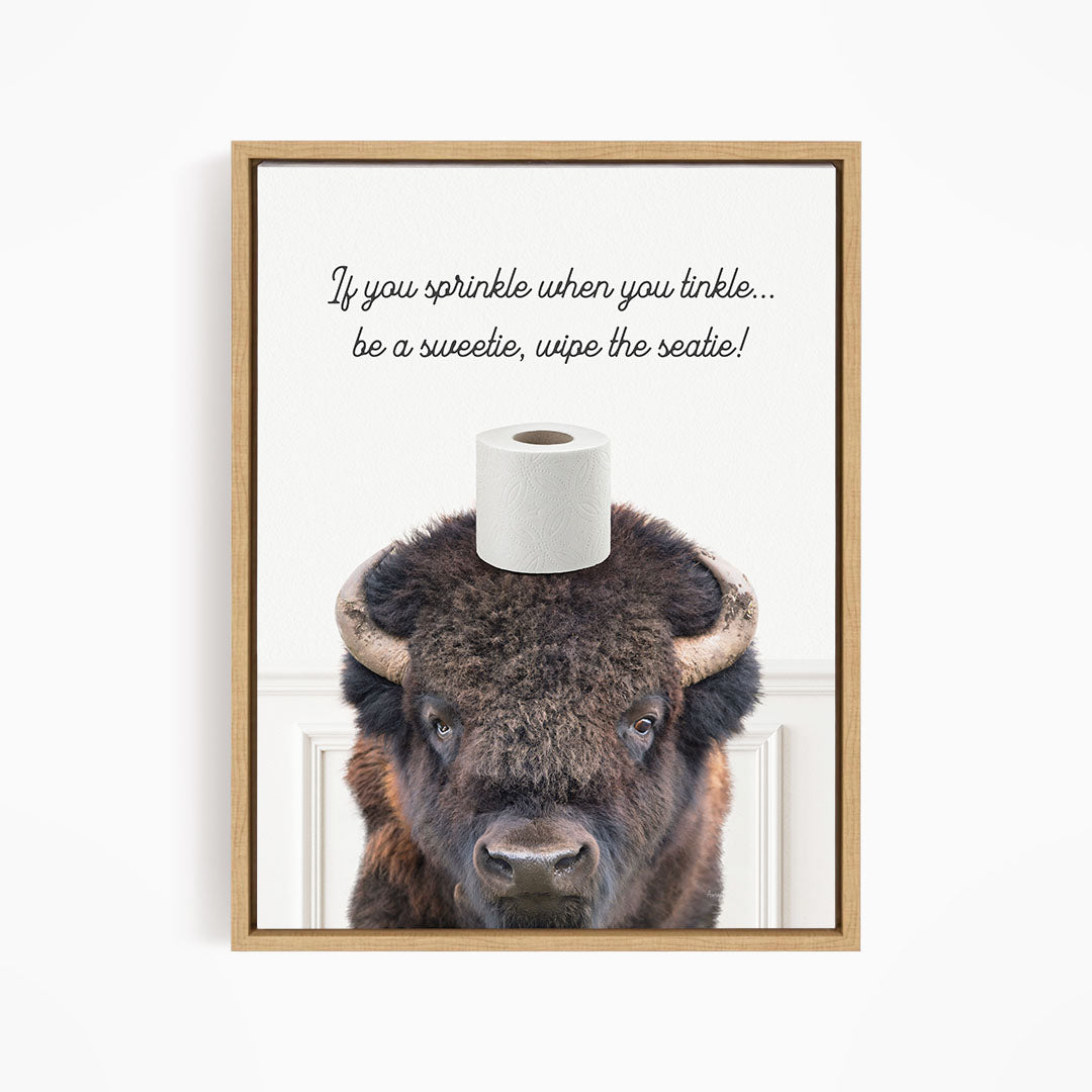 Bison "If you sprinkle when you tinkle..." - Bathroom Simple White