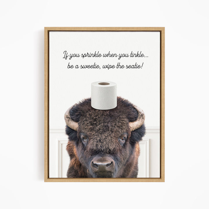 Bison "If you sprinkle when you tinkle..." - Bathroom Simple White