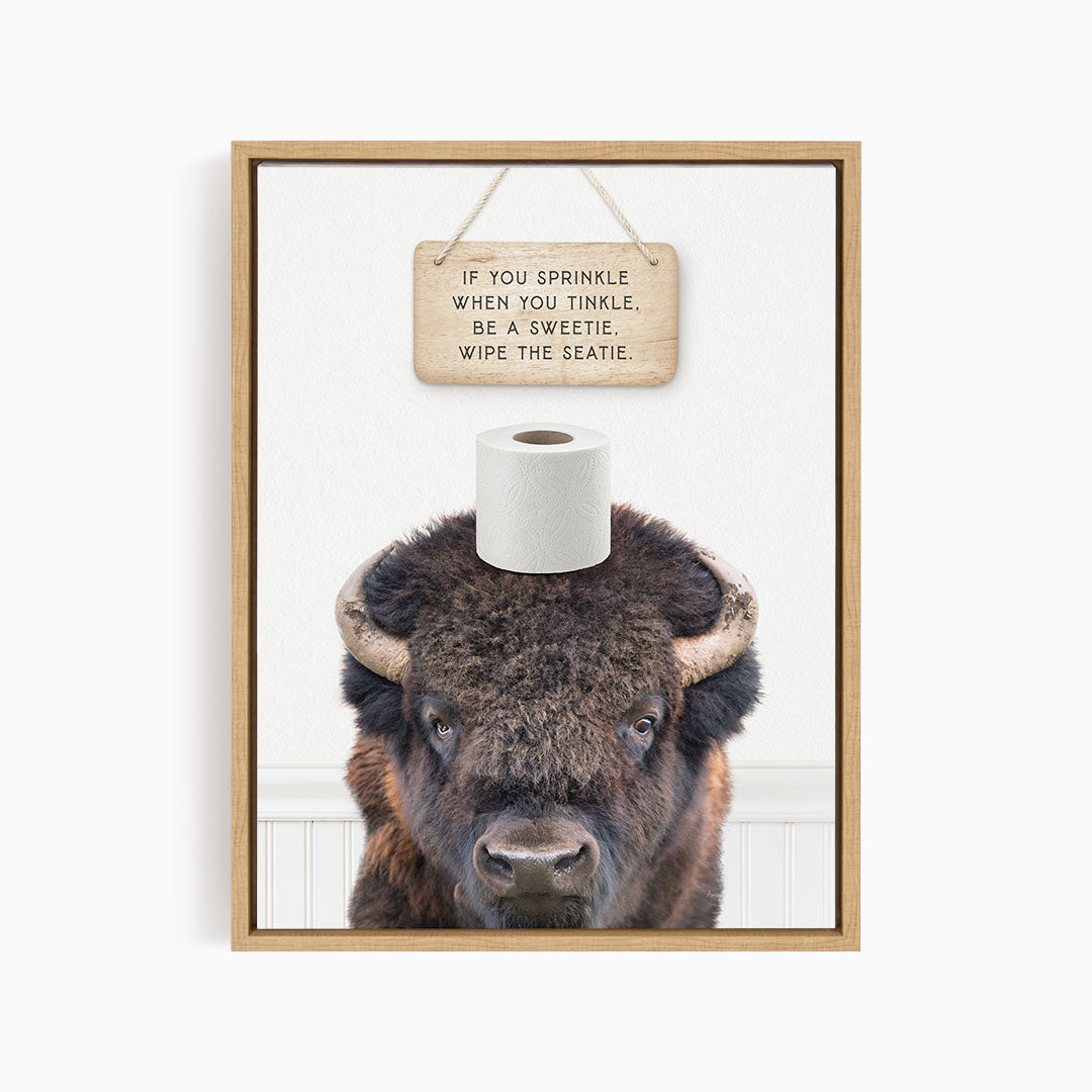 Bison "If you sprinkle when you tinkle..." - Bathroom Cottage White