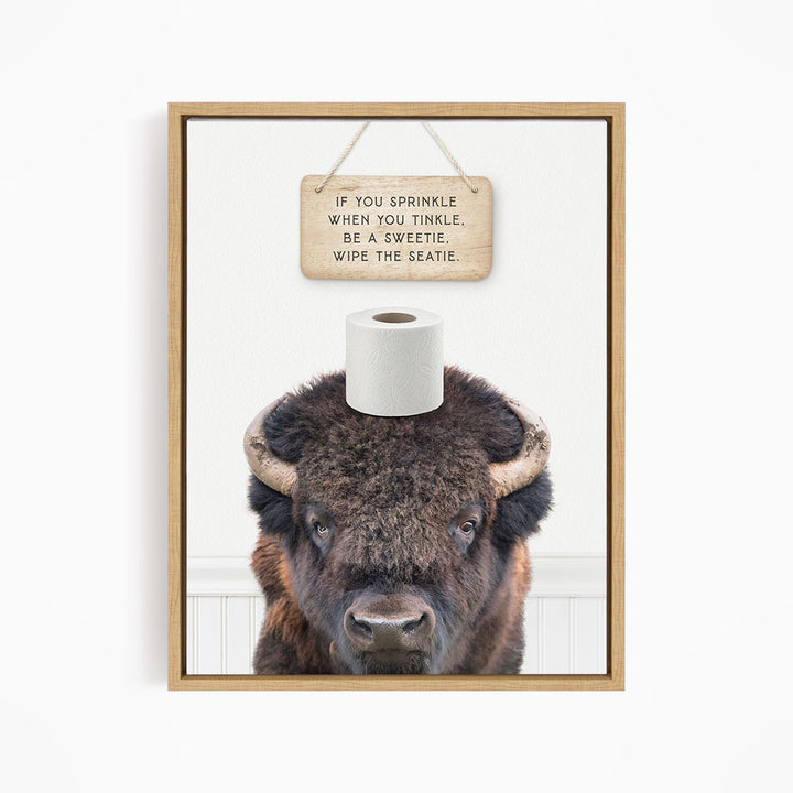 Bison "If you sprinkle when you tinkle..." - Bathroom Cottage White